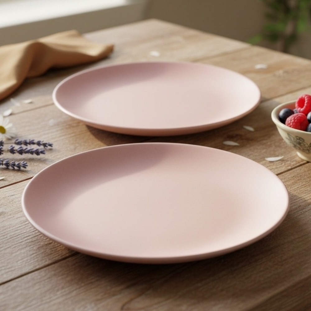 IKEA Dinera Light Pink Salad/Dessert Plates  Set of 2 *